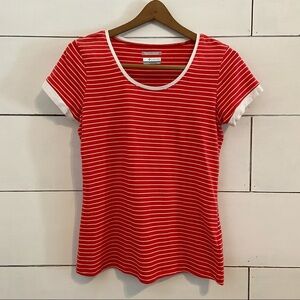 Columbia Omni-Wick PFG Striped Short Sleeve Top. Size Small.